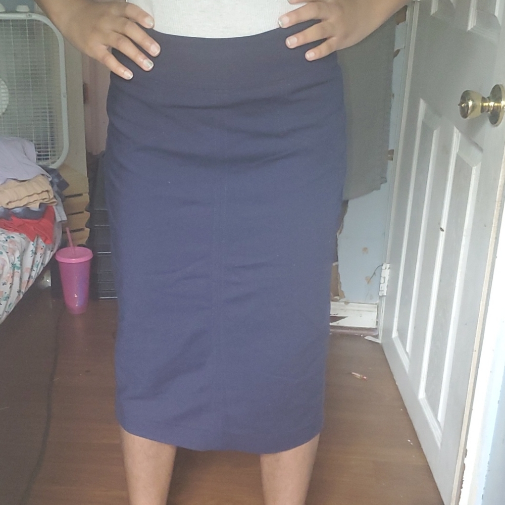 Navy Blue Work Skirt
